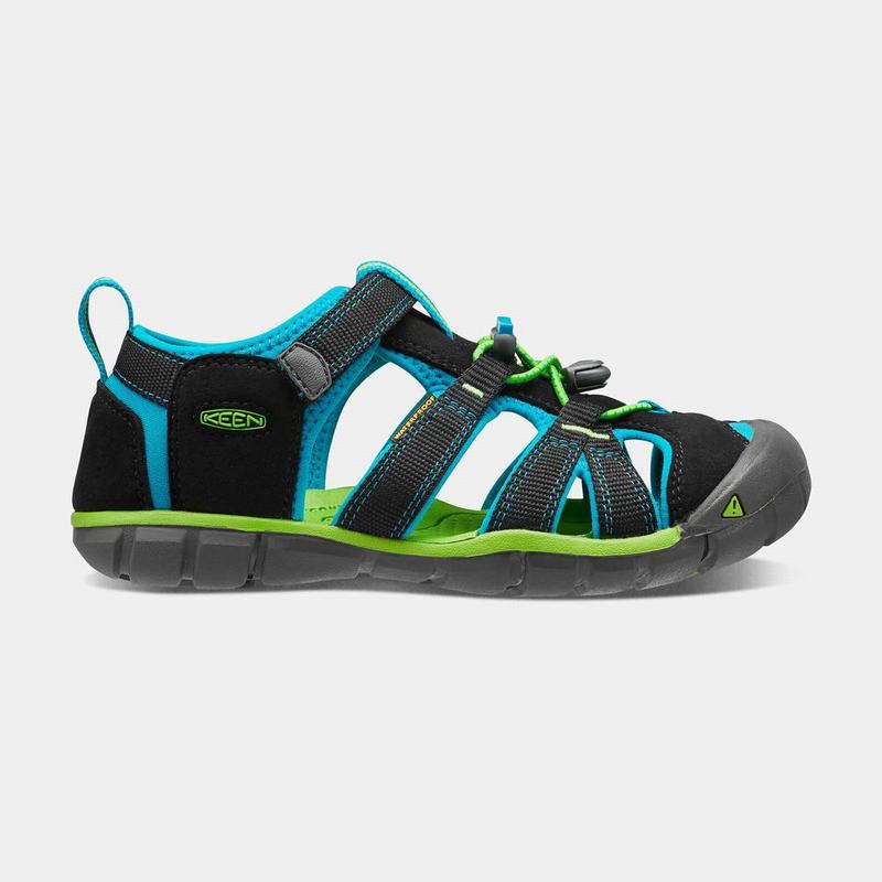 Sandalias Keen Seacamp II Cnx Para Niños Negros/Azules - Sandalias Keen Mexico (321457-OLT)